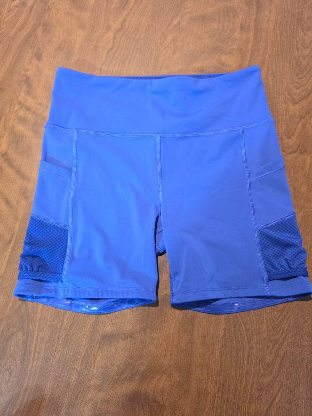 Sold Athleta Electric Blue High-Rise Bike Shorts with Side Mesh Pockets